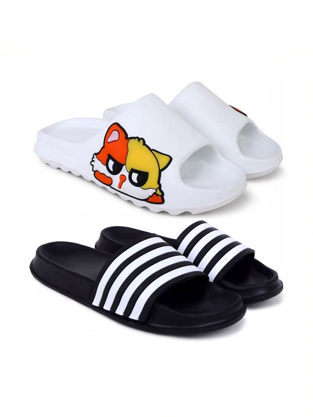 KAPYANSH Men Set Of 2 Printed Sliders