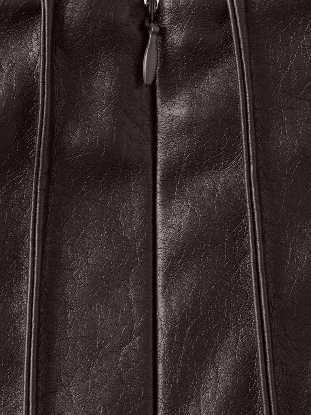 Godet Details Faux Leather Flared Midi Skirt