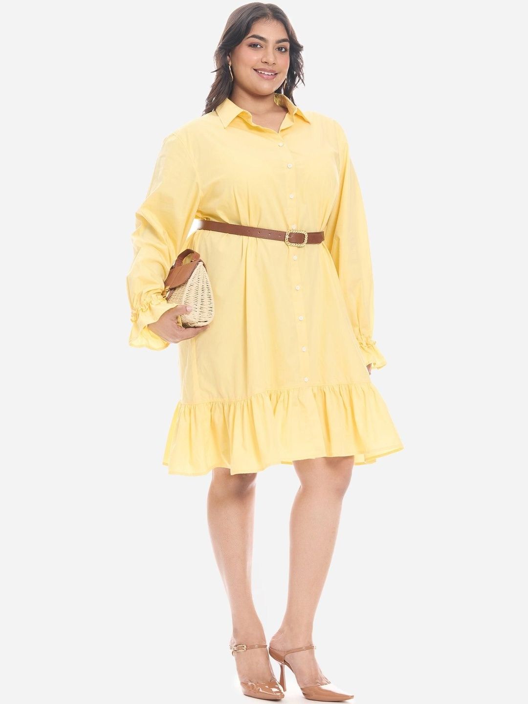 A-Line Mini Dress Virgio Women Ruffled A-Line Mini Plus Size Dress