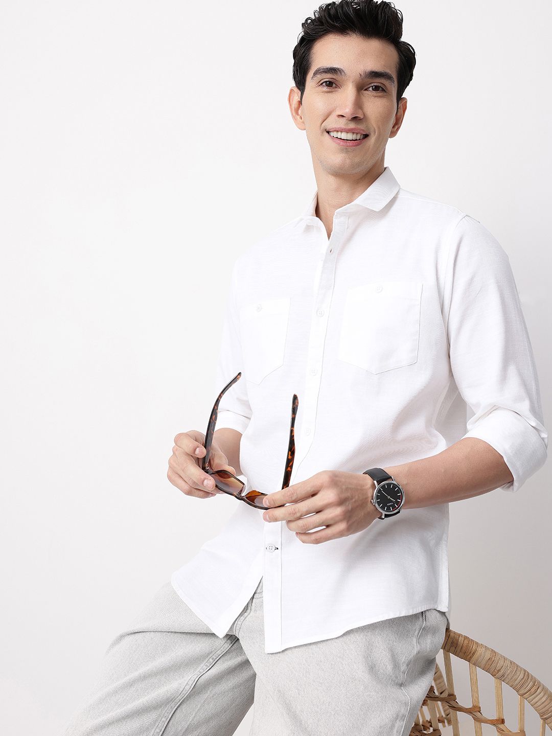 Mast & Harbour Cutaway Collar Pure Cotton Casual Shirt