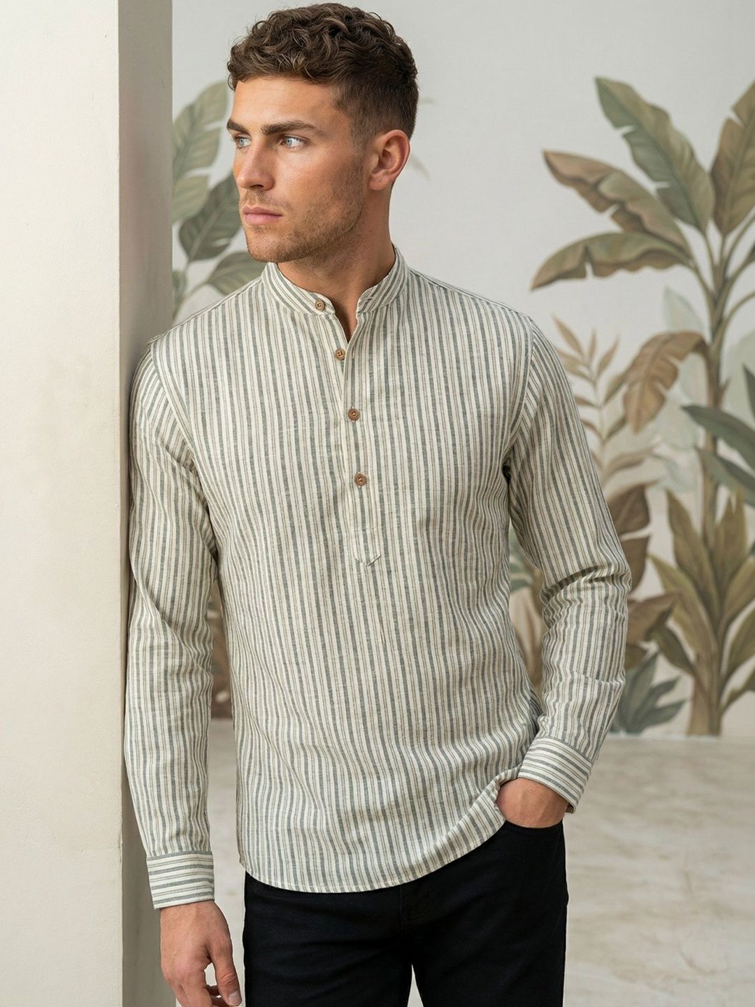 Jompers Men Striped Kurta