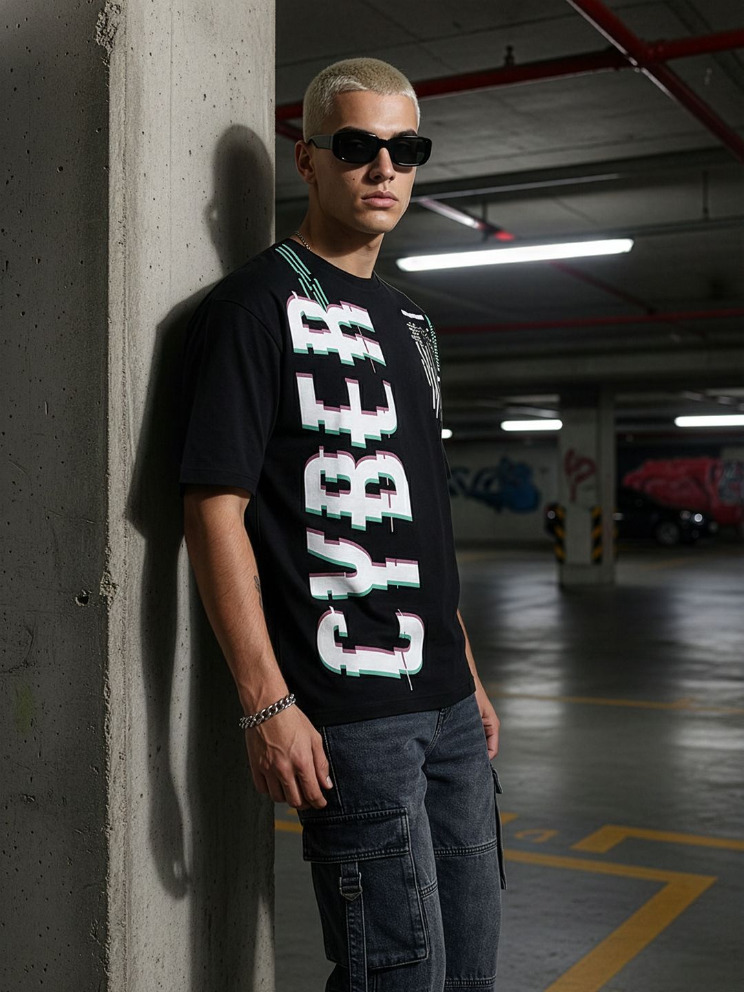 Kook N Keech Typography Print Drop-Shoulder Sleeves Pure Cotton Oversized T-shirt