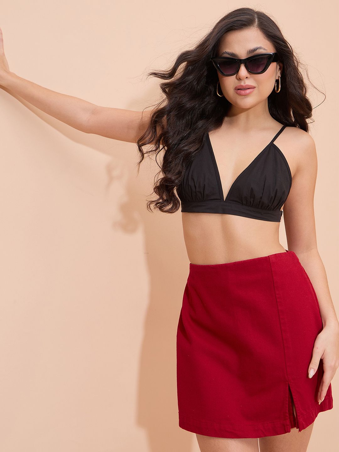 SASSAFRAS Denim Mid Rise Mini Skirts
