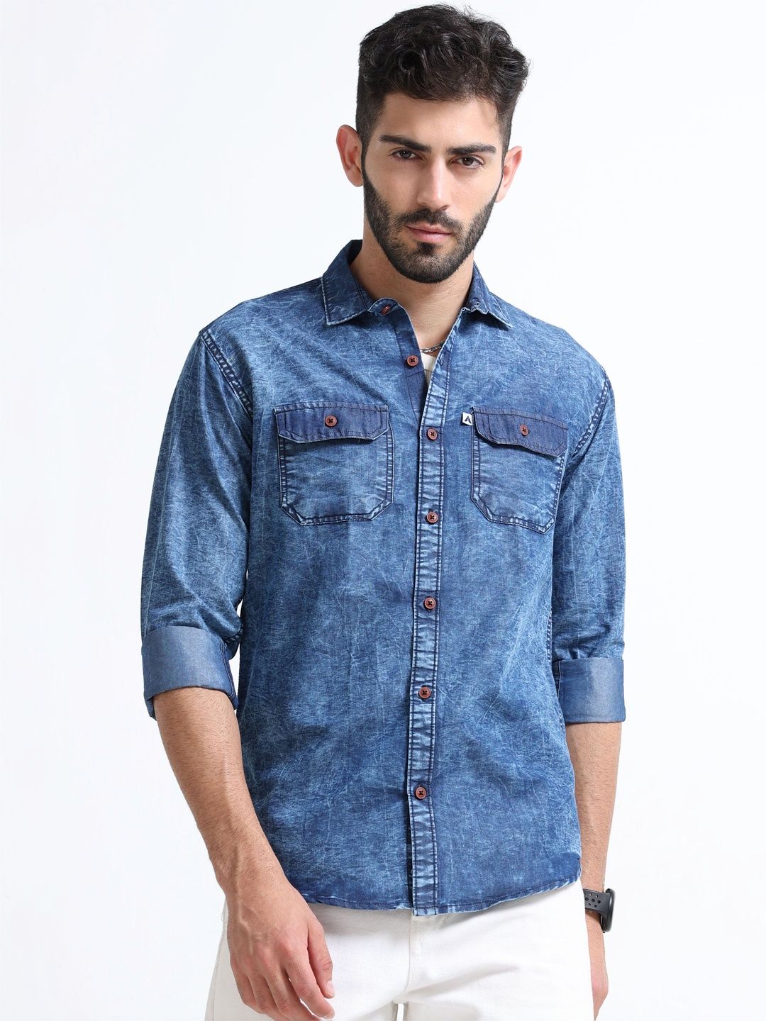 AIDAN PAUL Men Comfort Faded Faded Casual Shirt