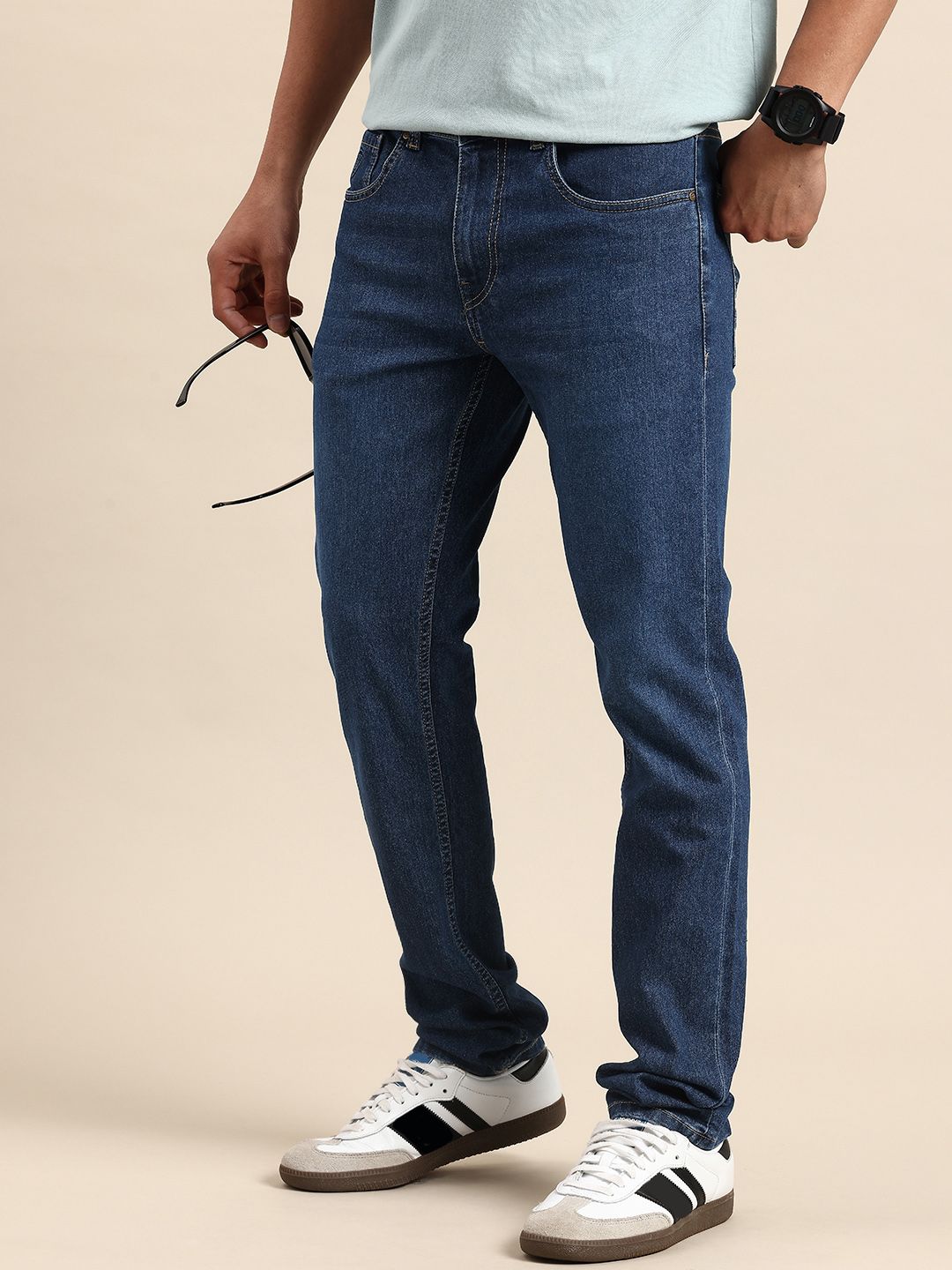 Being Human Men Slim Fit Mid-Rise Light Fade Stretchable Jeans