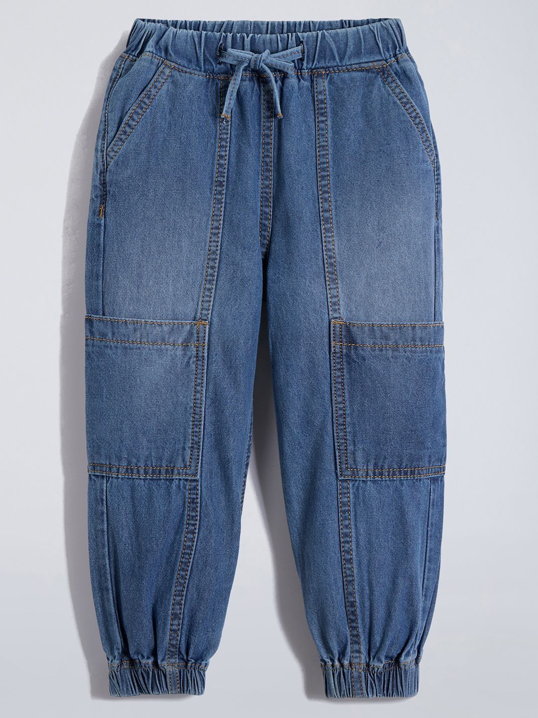 Hopscotch Girls Regular Fit High-Rise Light Fade Stretchable Jeans