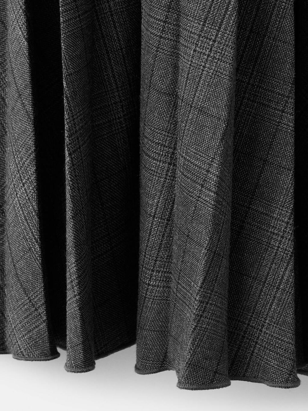 Checked Mid-Rise Accordion Pleated Midi Skirt