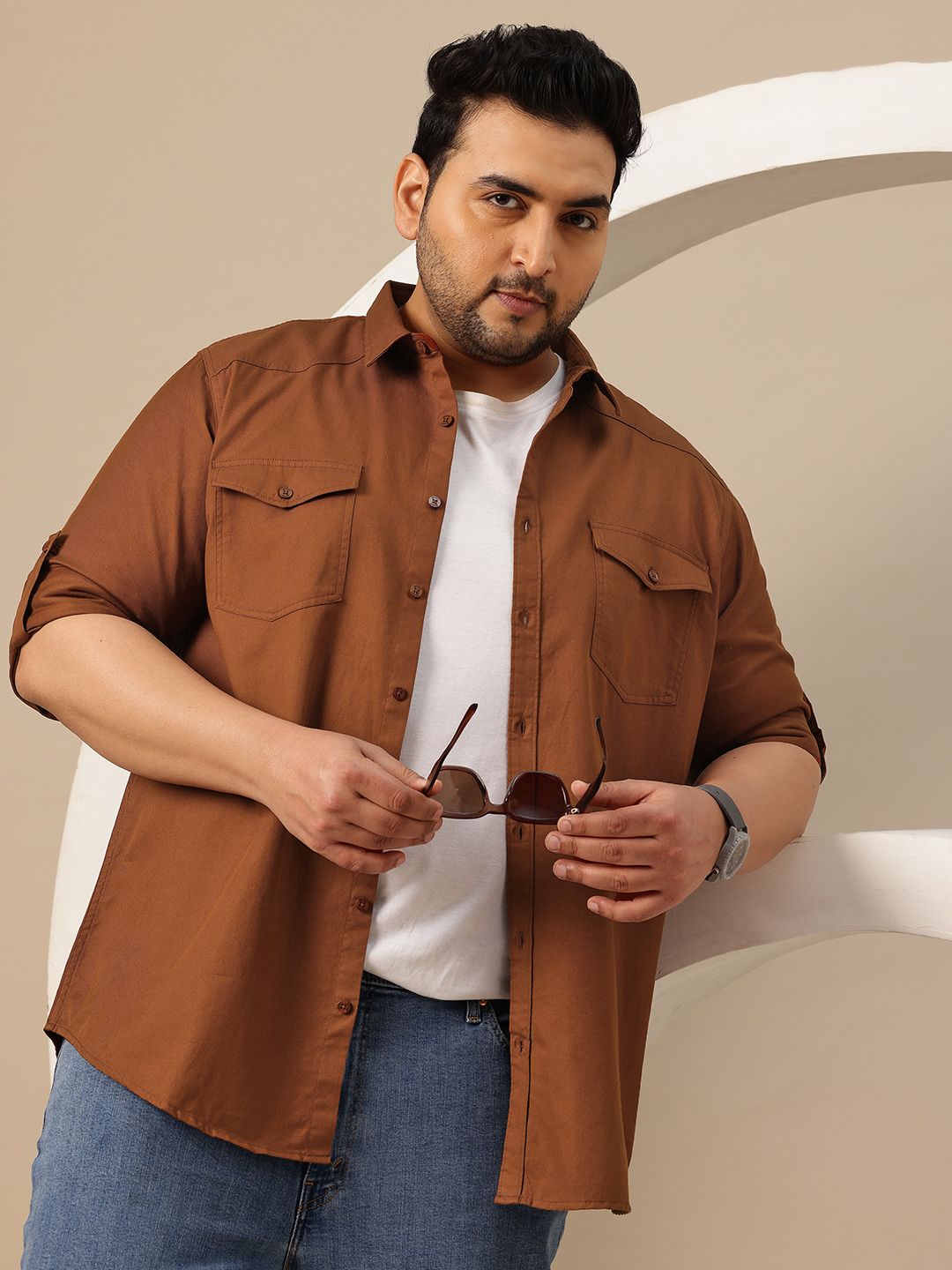 Sztori Plus Size Pure Cotton Premium Casual Shirt