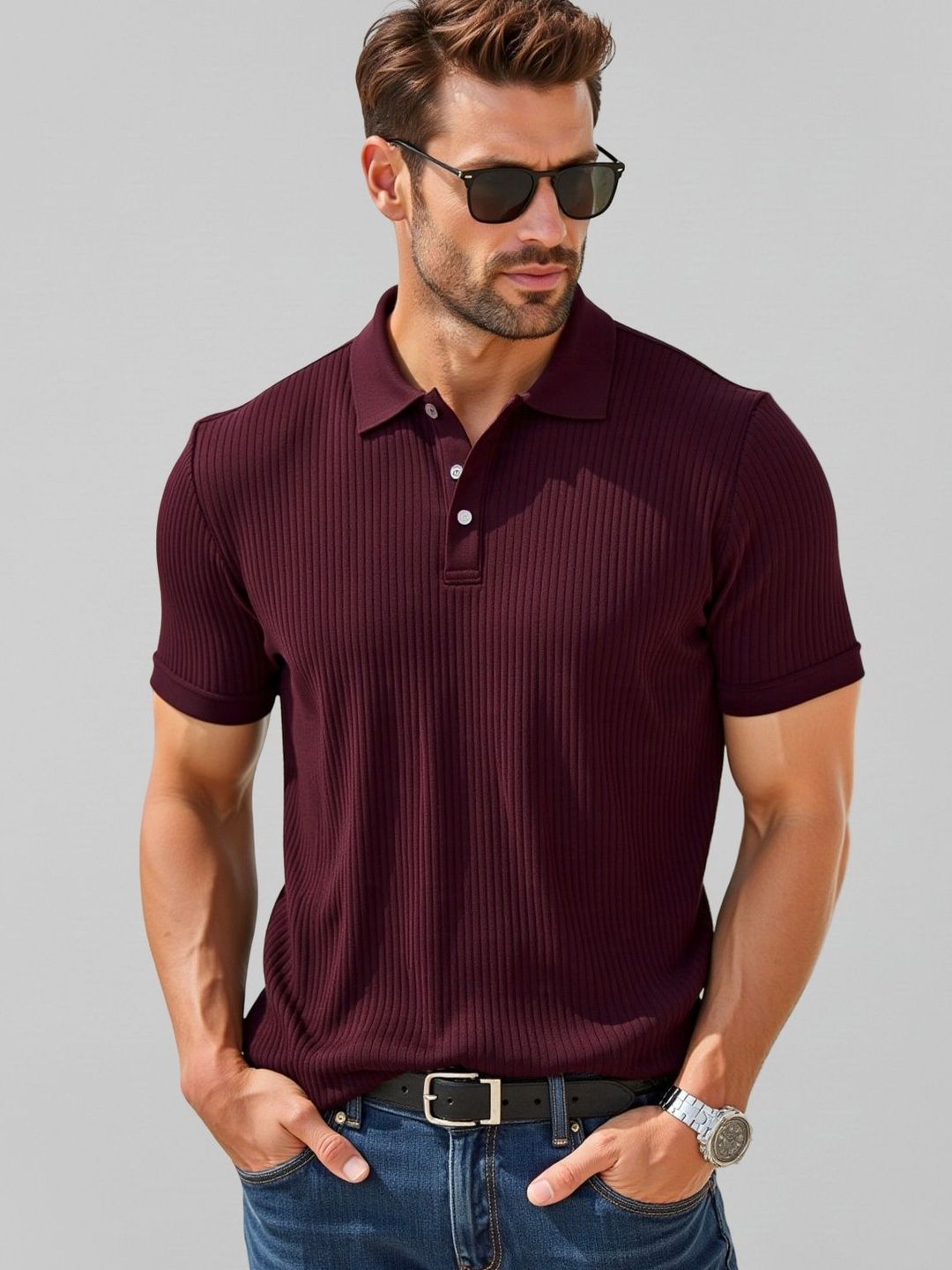 Fashion And Youth Men Polo Collar T-shirt