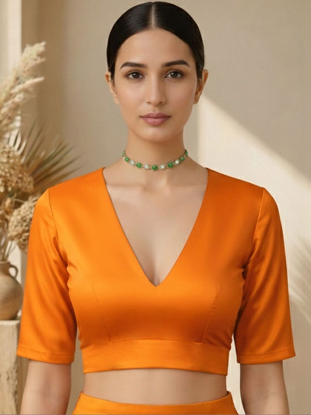 Thevasa Solid Saree Blouse