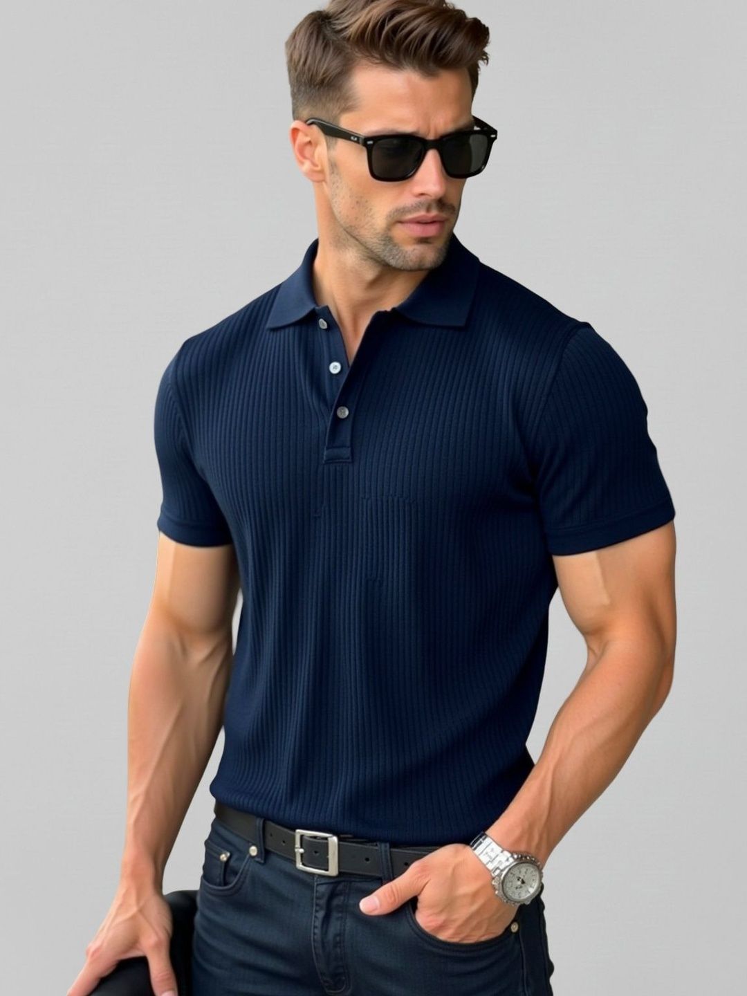 Fashion And Youth Men Polo Collar T-shirt