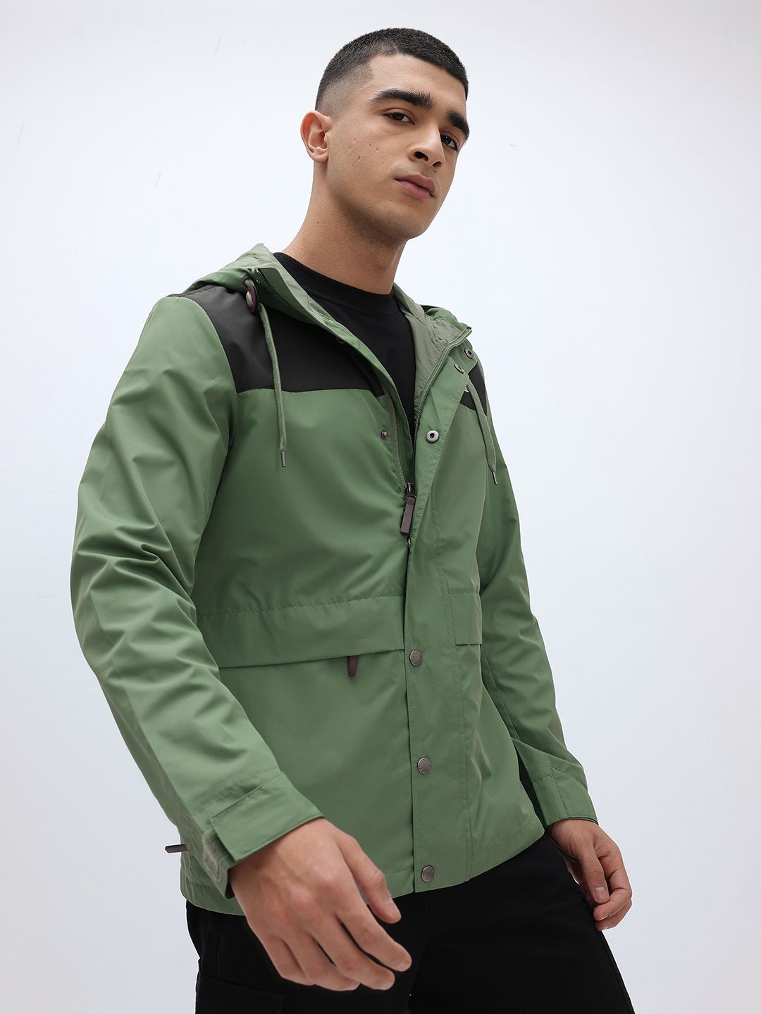 The North Face Colourblocked Hooded WindWall & DWR Sporty Jacket
