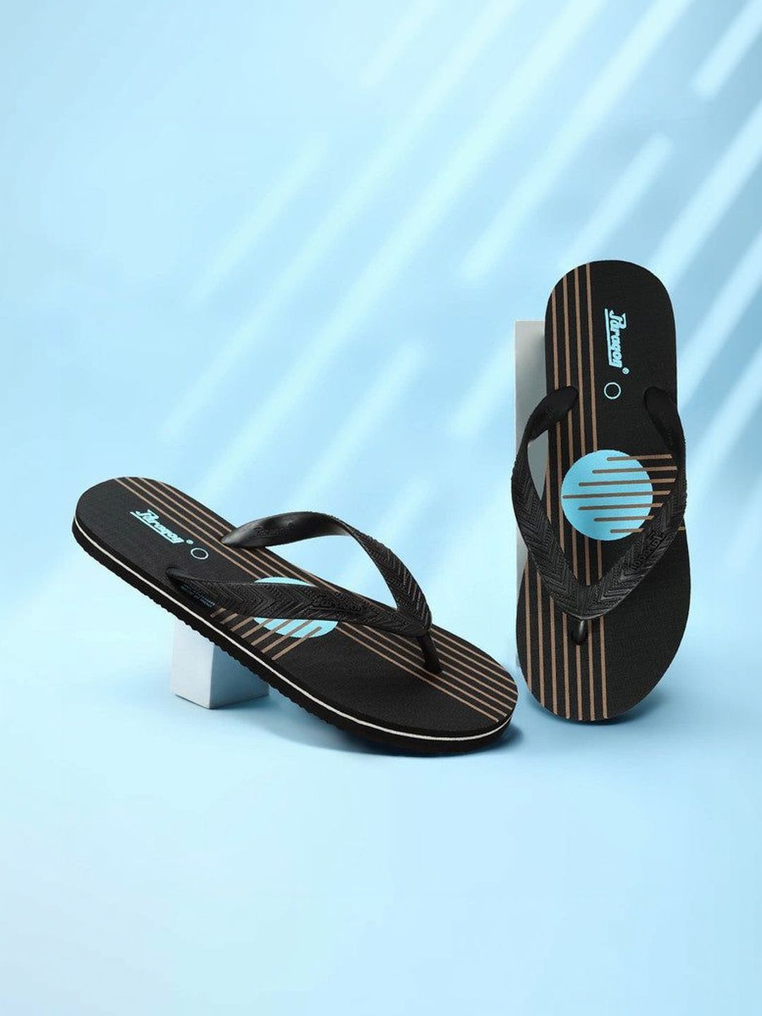 Paragon Men Striped Thong Flip-Flops