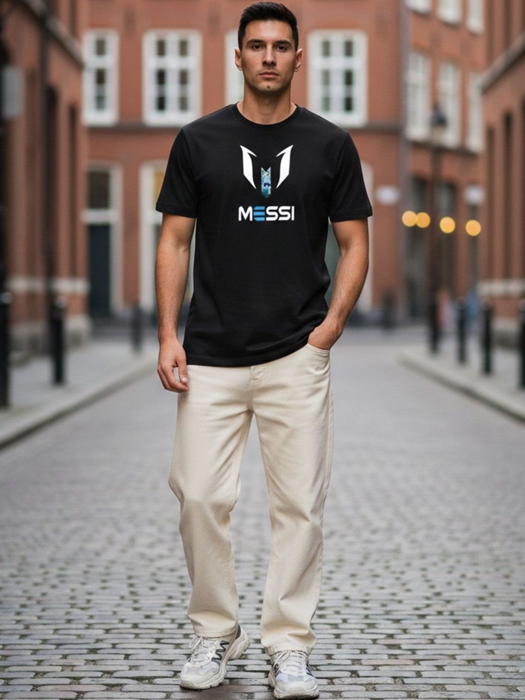 ST Trends Men Brand Logo Lionel Messi Printed T-shirt
