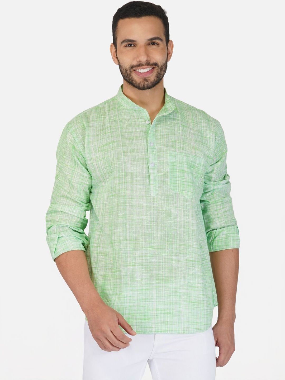 KHADARVAS Men Striped Khadi Handloom Kurta
