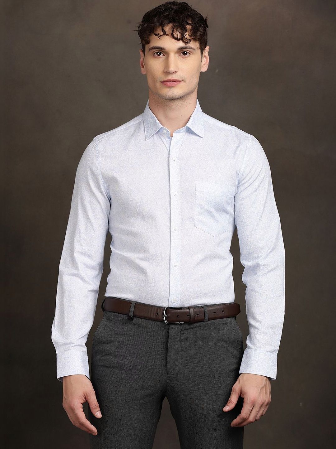 Turtle Men Standard Slim Fit Printed Formal Shirt