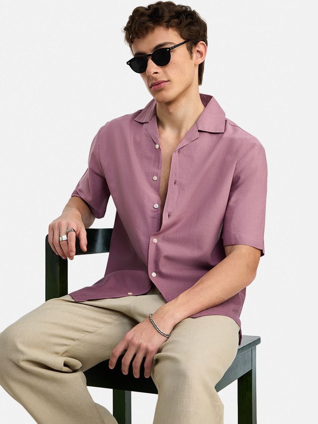Snitch Cotton Linen Short Sleeves Boxy Fit Shirt