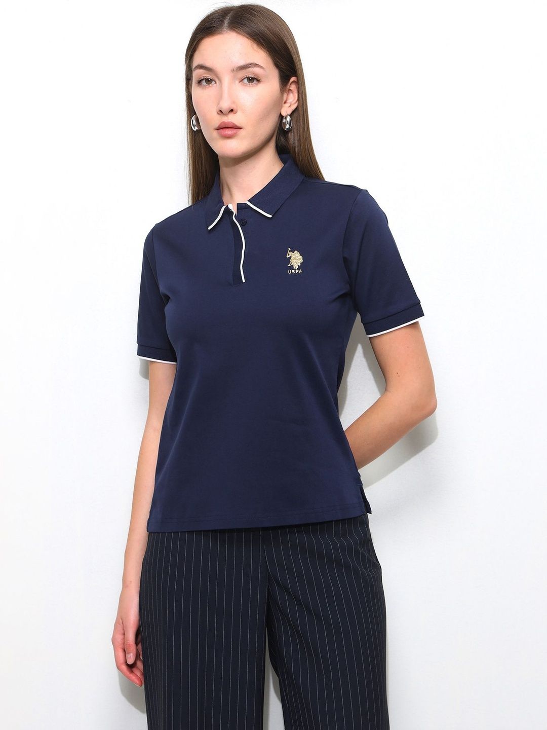 Brand Logo Polo Collar T-shirt