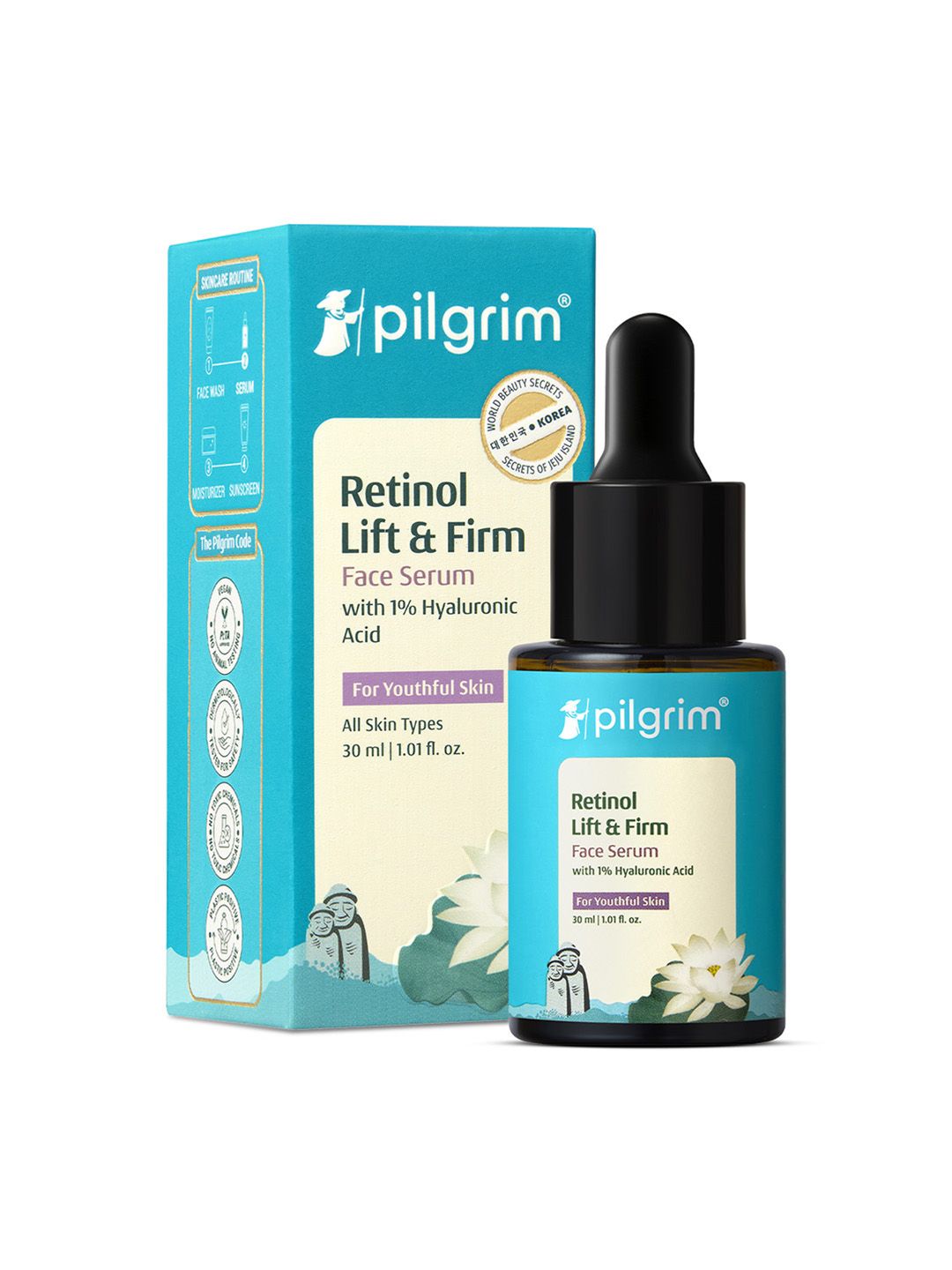 Retinol Lift & Firm Serum Pilgrim Retinol & Hyaluronic Acid 1% Lift & Firm Serum for Anti Aging