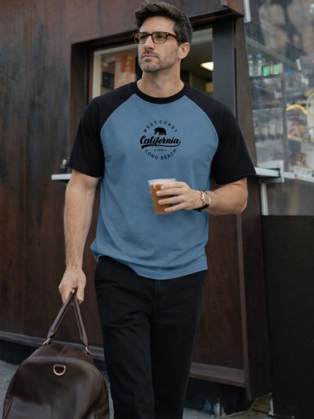 DAMN GUD DG Men Typography Colourblocked T-shirt