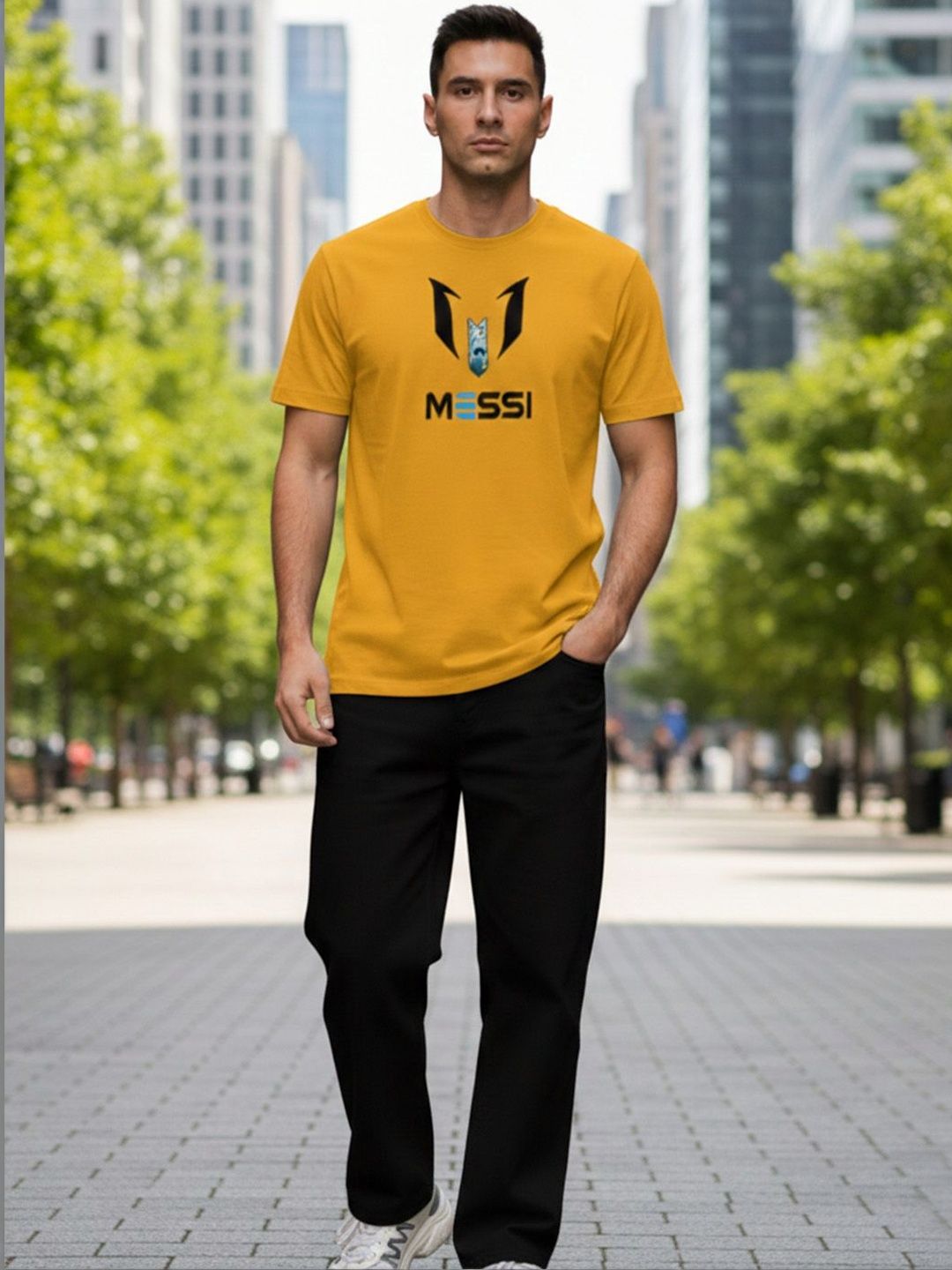 ST Trends Men Lionel Messi Printed T-shirt