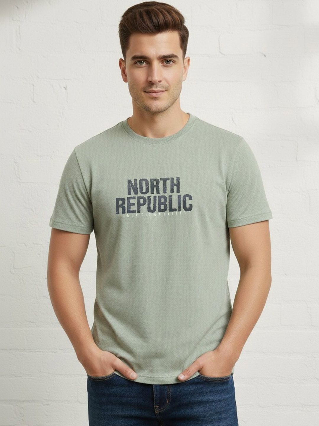 R.Code by The Roadster Life Co. Men Brand Logo Printed T-shirt