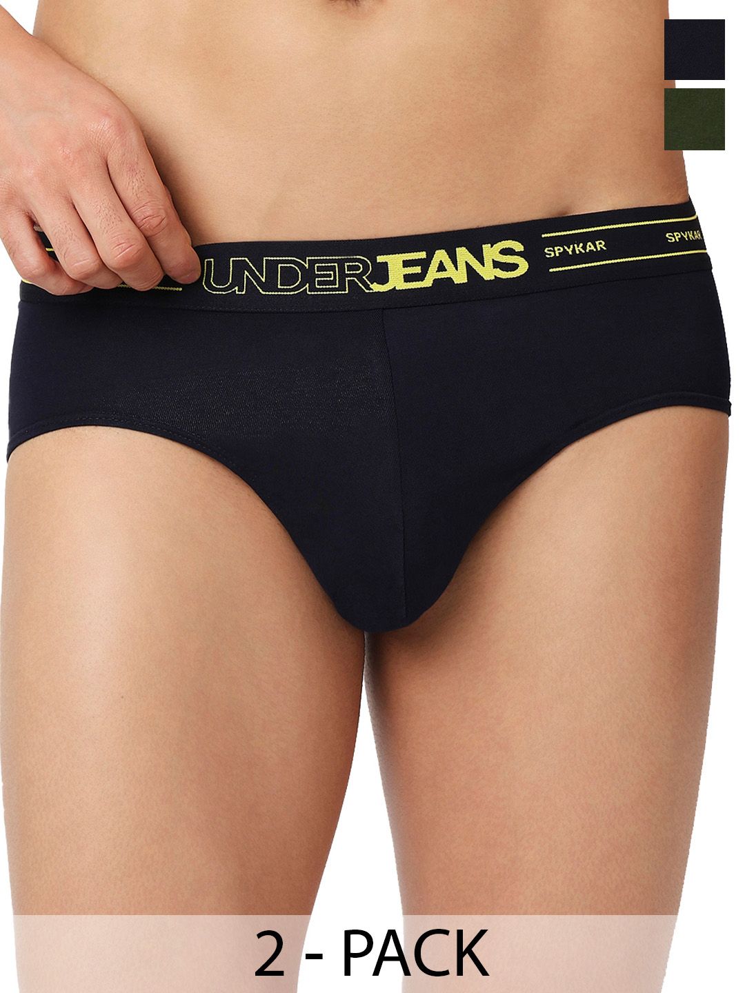 UnderJeans by Spykar Men Pack of 2 Cotton Blend Basic Briefs