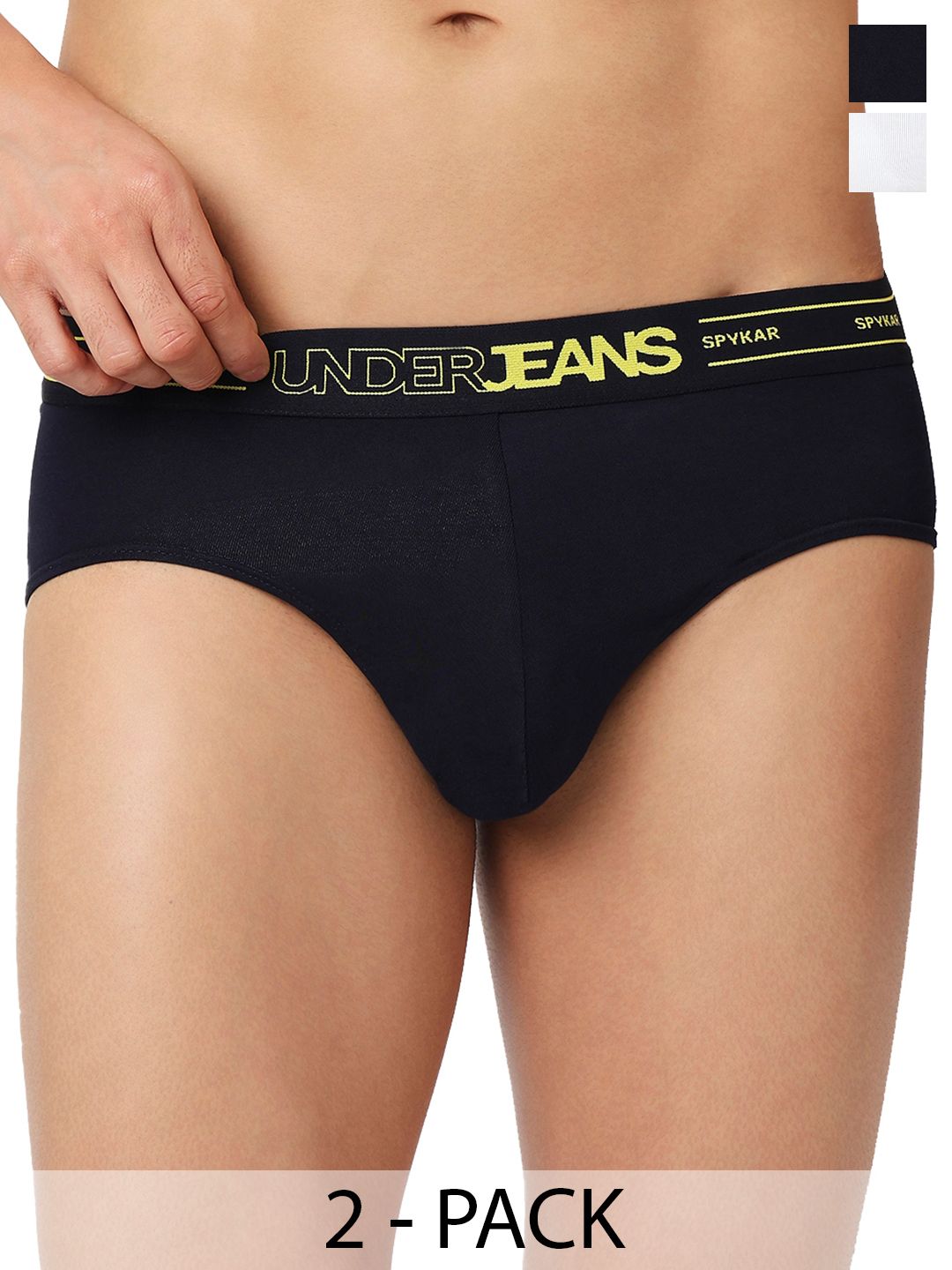 UnderJeans by Spykar Men Pack of 2 Cotton Blend Basic Briefs
