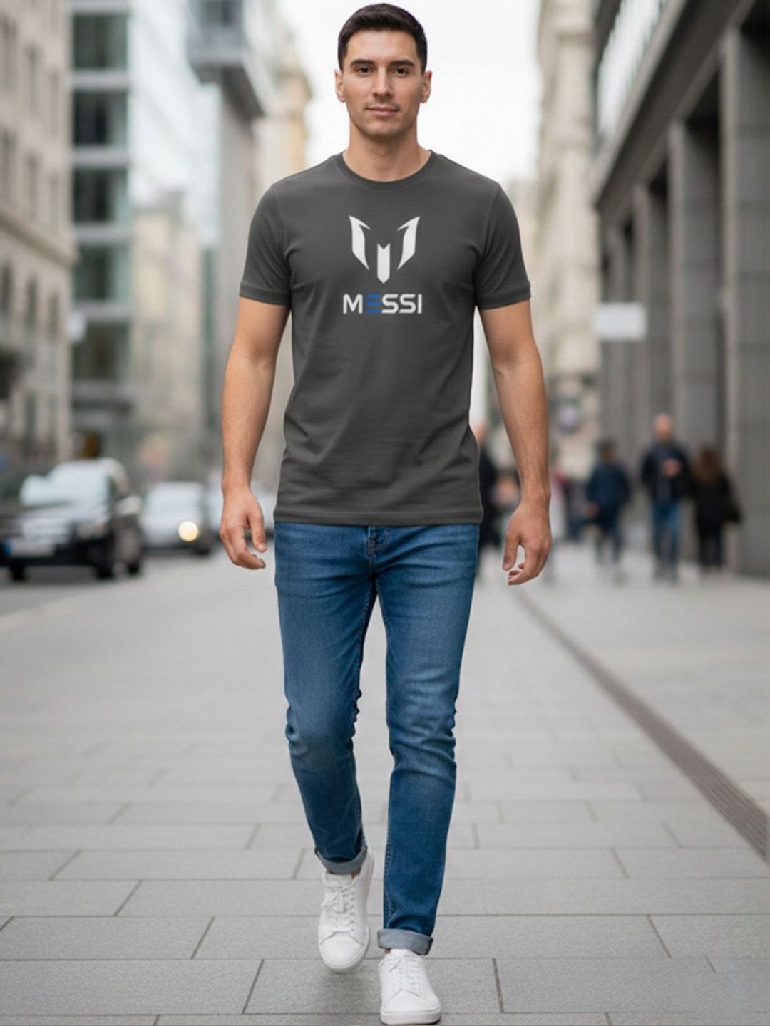 ST Trends Men Brand Logo Lionel Messi Printed T-shirt