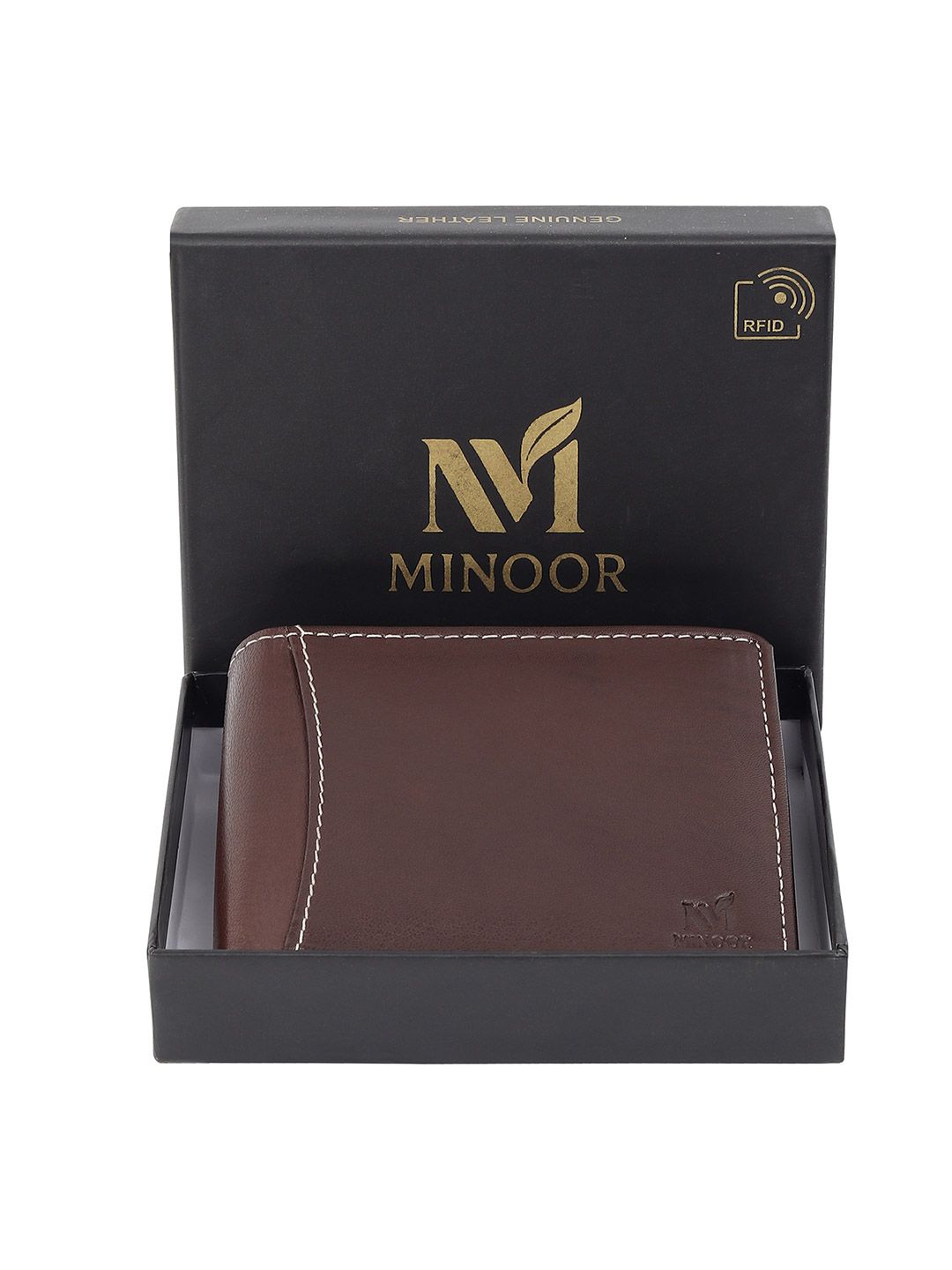 Minoor Men Leather Two Fold Wallet