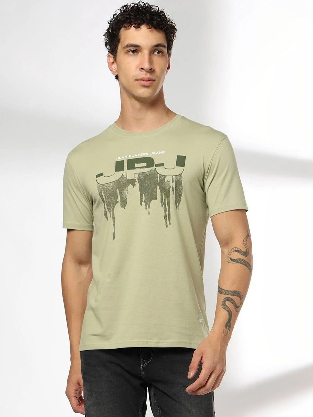 John Players Men Typography Printed Slim Fit T-shirt