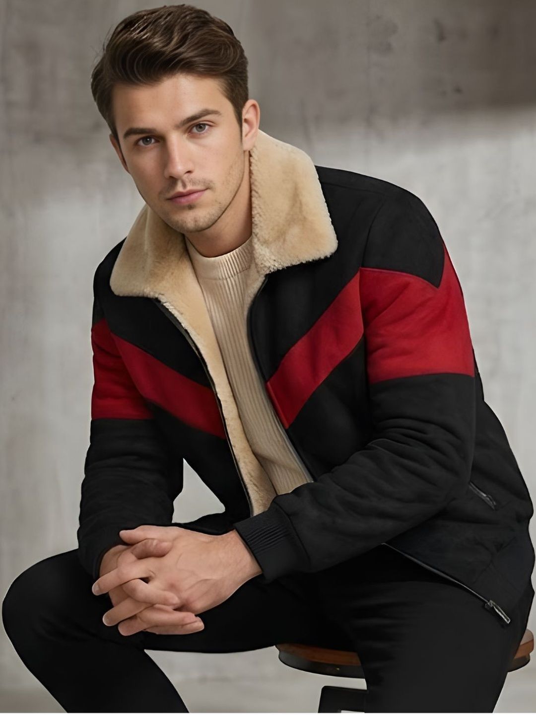 MIA FASHION Men Colourblocked Polyester Blend Long Sleeves Bomber Jacket