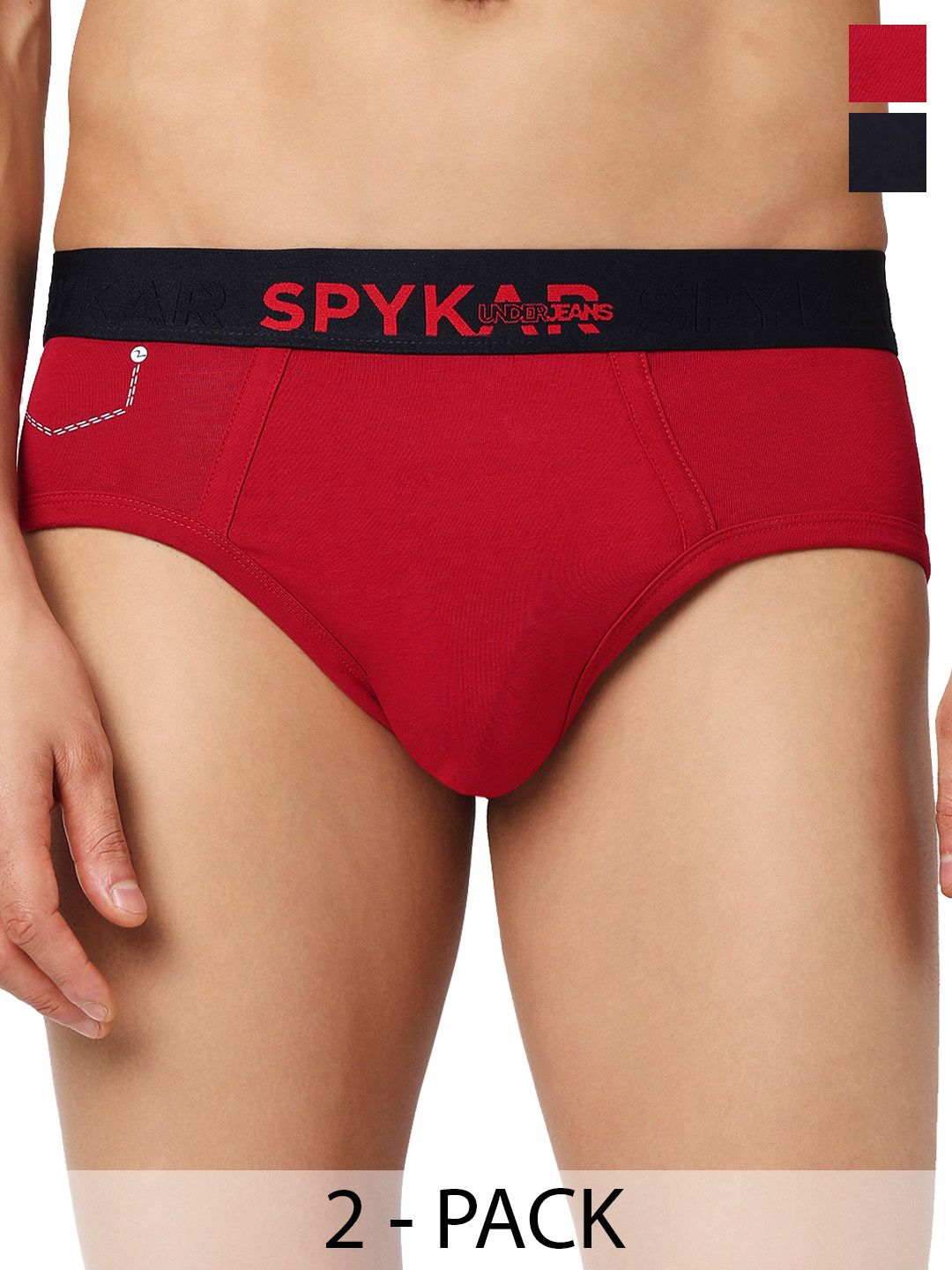 UnderJeans by Spykar Men Pack of 2 Cotton Blend Basic Briefs