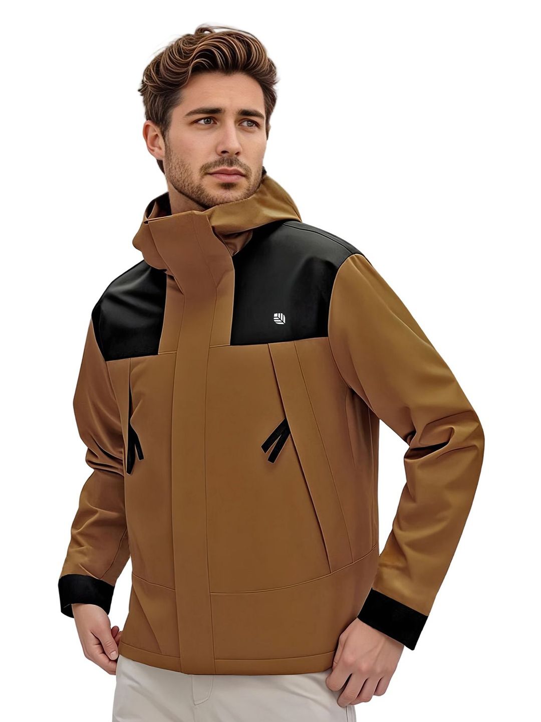 venzina Men Colourblocked Windcheater Outdoor Puffer Jacket