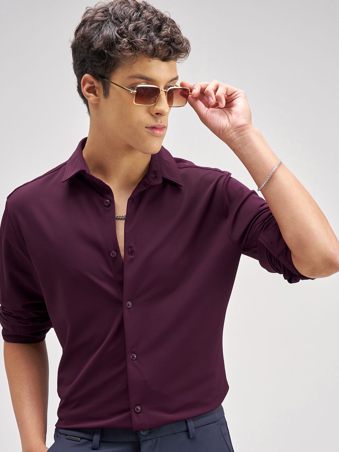 HIGHLANDER Men Slim Fit Casual Shirt
