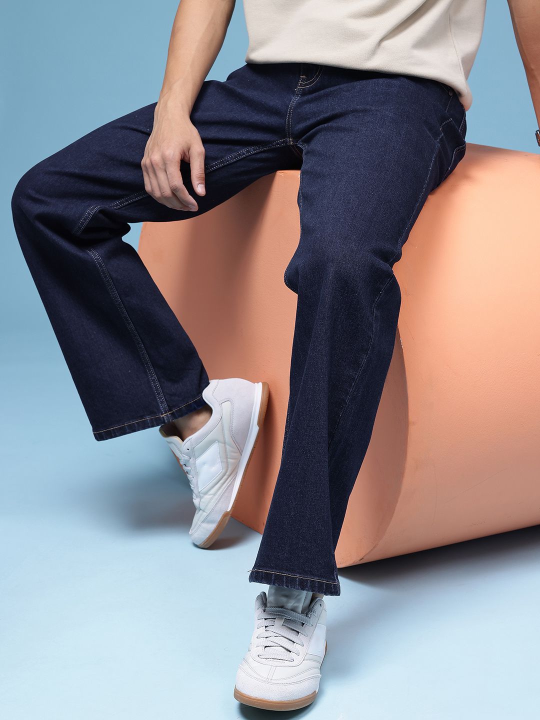 HERE&NOW Men Baggy Carpenter Fit Stretchable Jeans