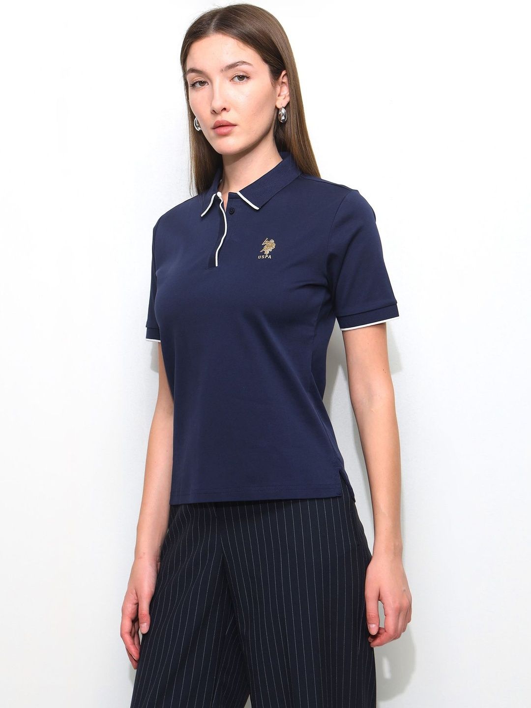 Brand Logo Polo Collar T-shirt