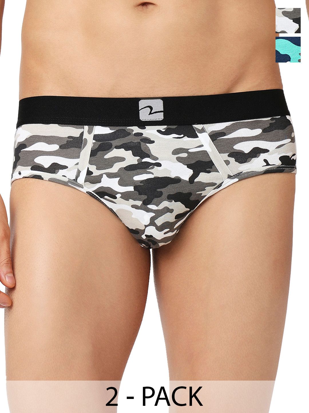 UnderJeans by Spykar Men Pack of 2 Printed Cotton Blend Basic Briefs
