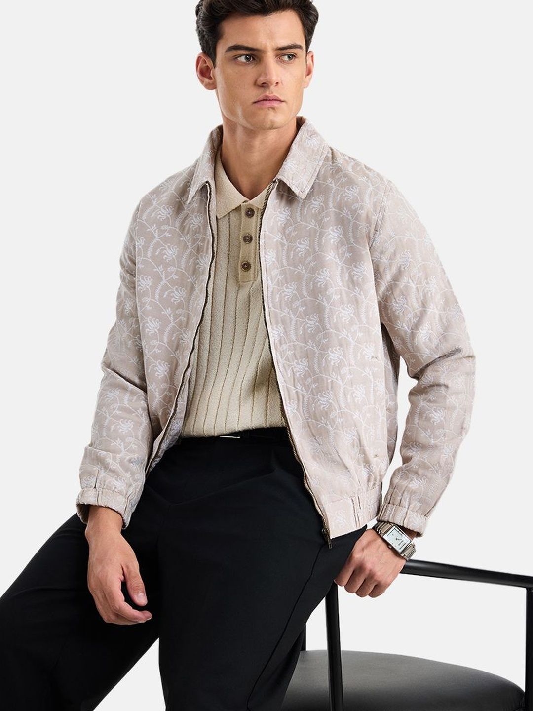 Snitch Beige Floral Jacket