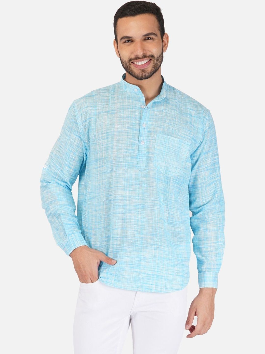 KHADARVAS Men Striped Khadi Handloom Kurta