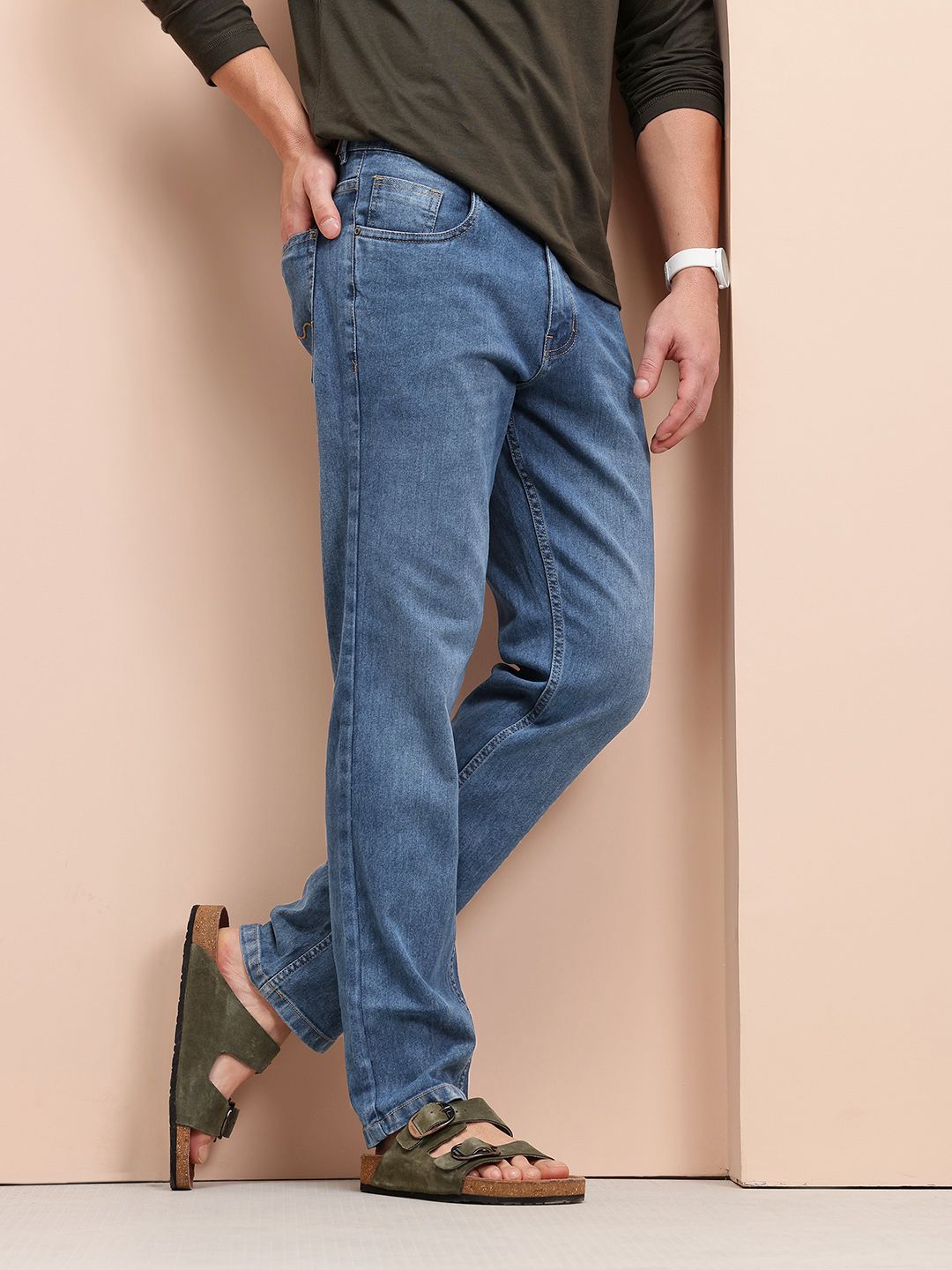 Mast & Harbour Men Slim Fit Mid-Rise Stretchable Jeans