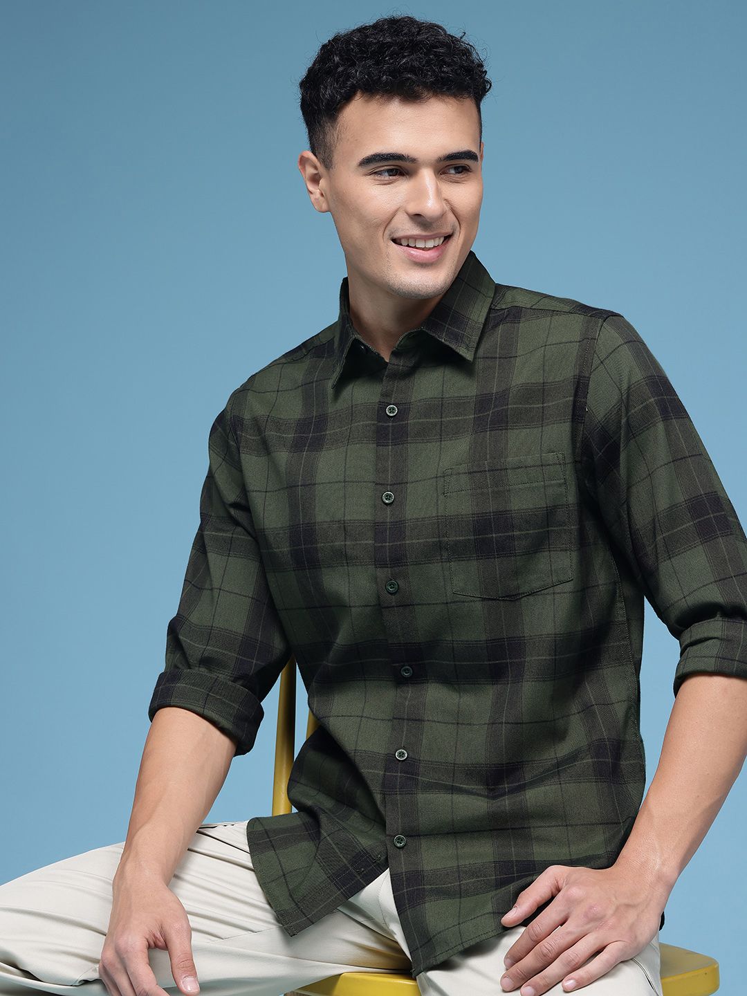 HERE&NOW Pure Cotton Checked Casual Shirt