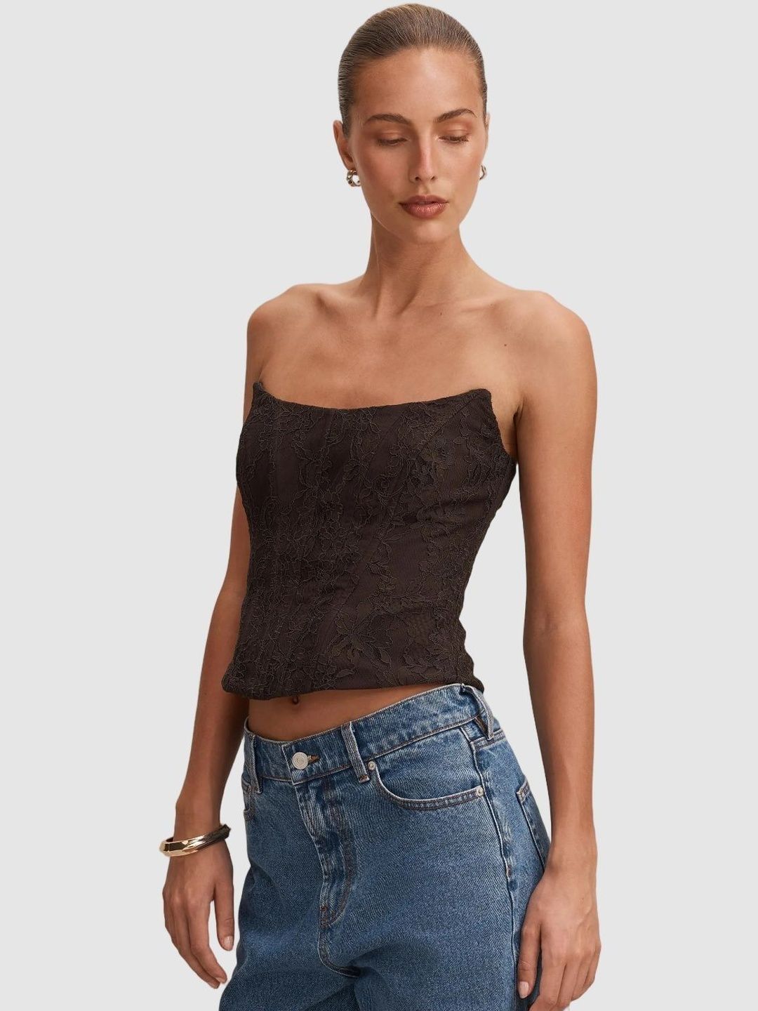 Embellished Embroidered Lace Crop Top
