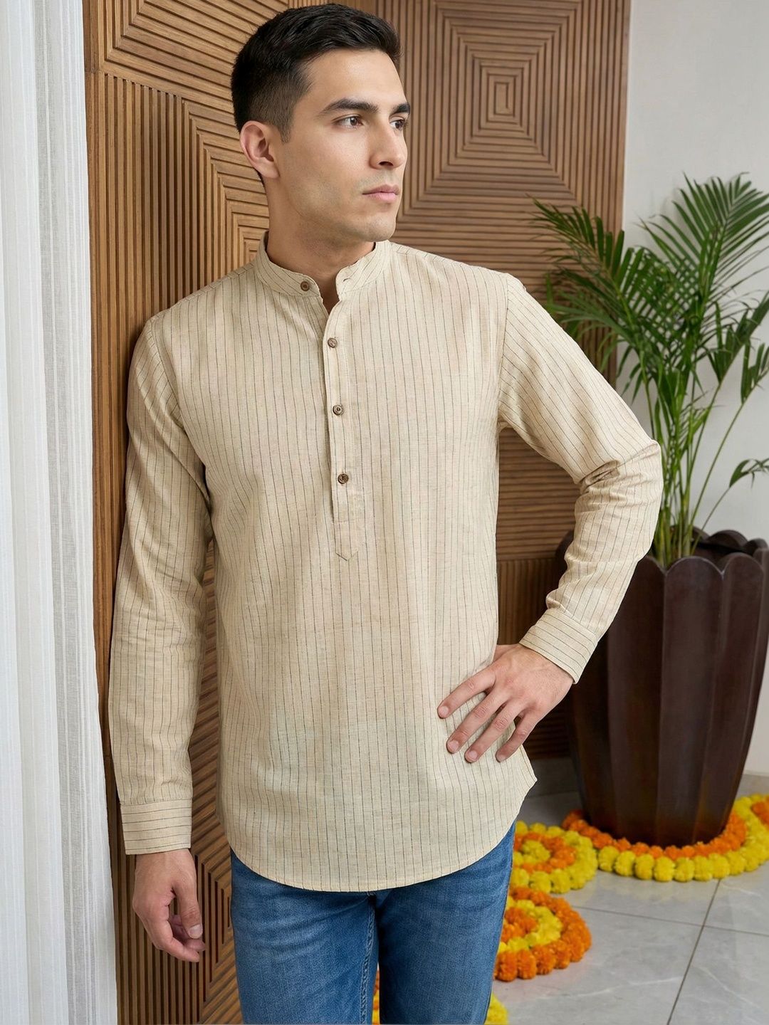 Jompers Men Striped Kurta