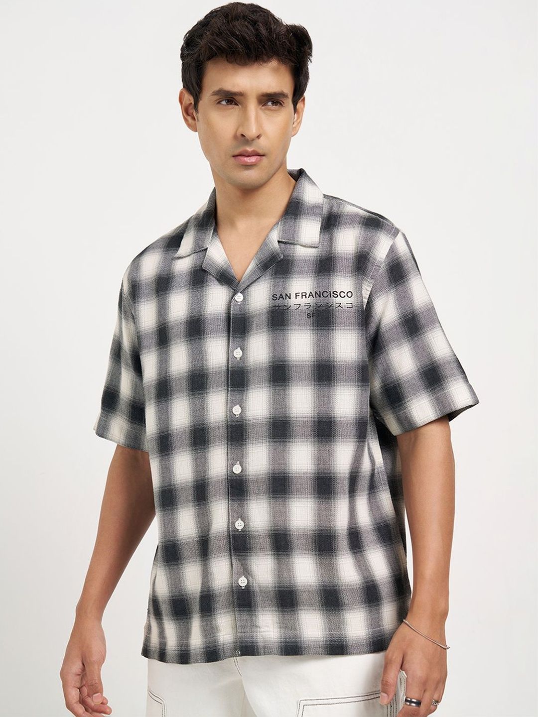 SF JEANS by Pantaloons Men Checked Casual Shirt