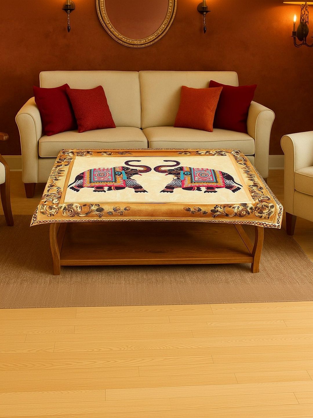 zukiodecor Multicoloured Ethnic Motifs 4-Seater Table Cover