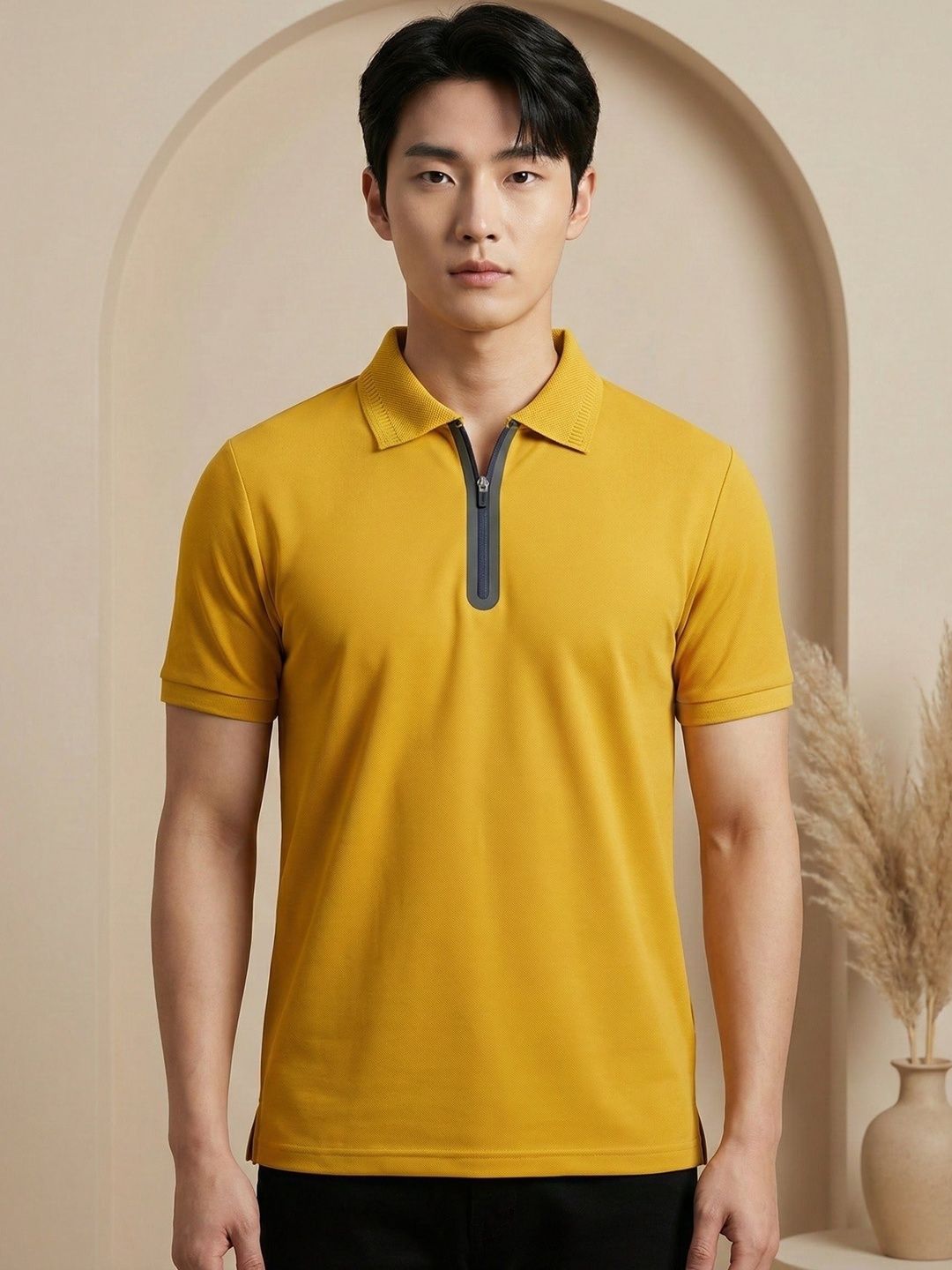 Mast & Harbour Men Polo Collar T-shirt