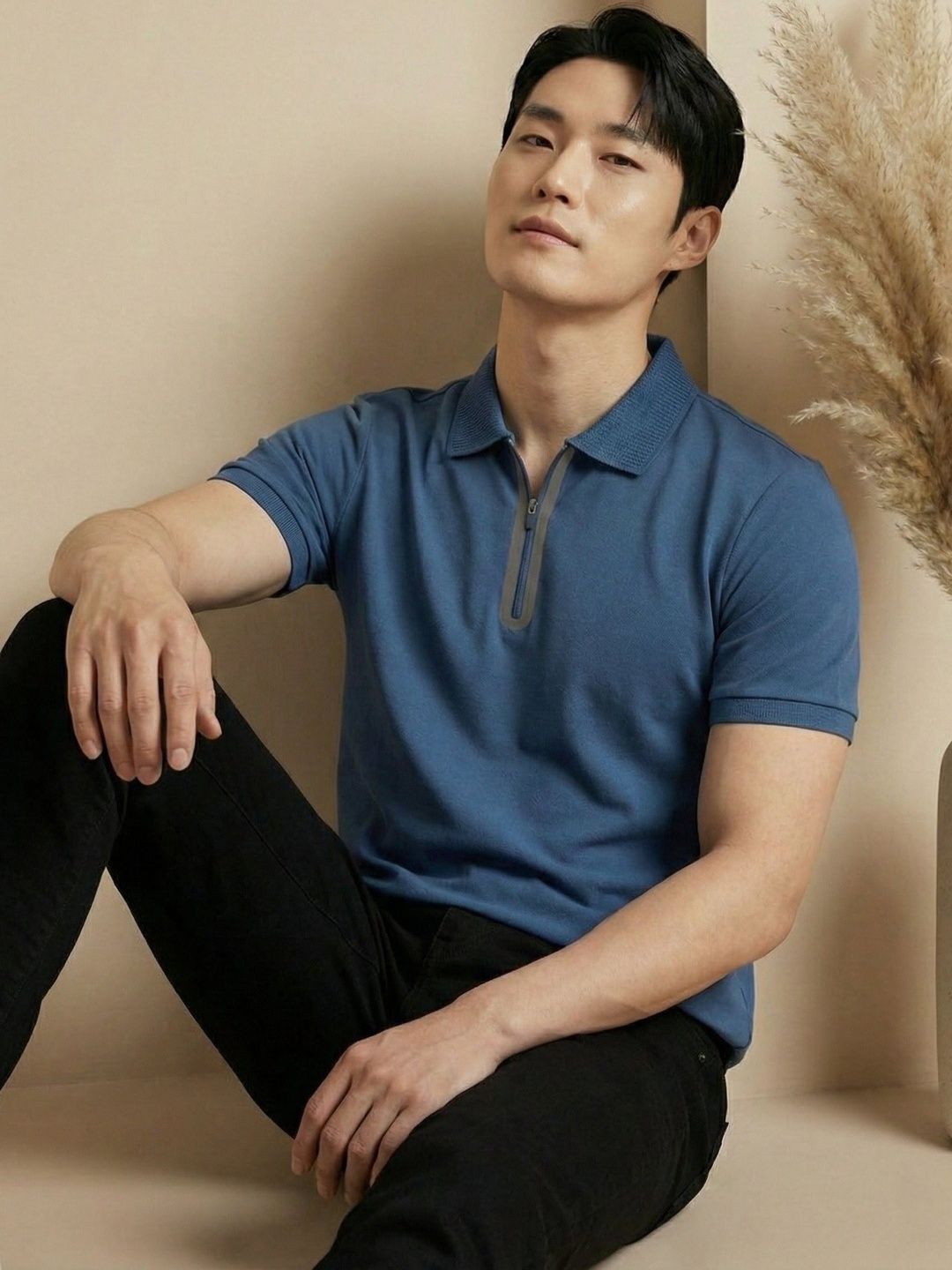Mast & Harbour Men Polo Collar T-shirt