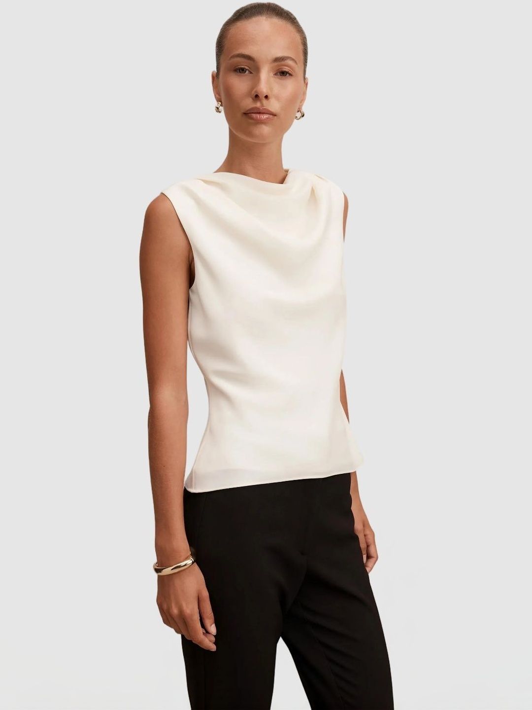 Cowl Neck Satin Top