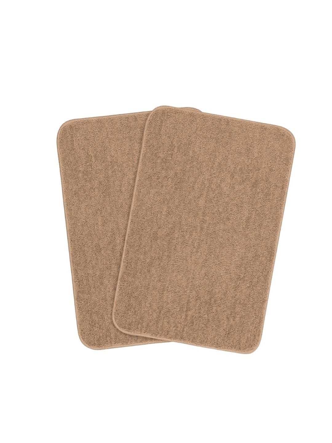 MAXOSHINE Beige Coloured 2-Pcs Water Resistant Floor Mat